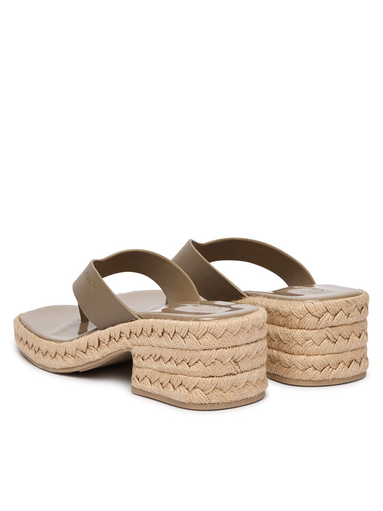 Calvin Klein Calvin Klein Чехли Block Heel Espa 50 Thong Lth HW0HW02902 Кафяв