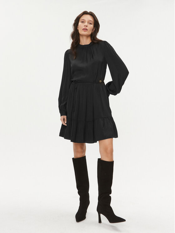 TWINSET TWINSET Φόρεμα κοκτέιλ 232TT2174 Μαύρο Regular Fit