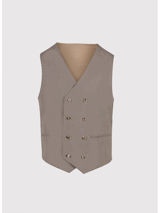 Pako Lorente Pako Lorente Kamizelka garniturowa P26SF-8X-010 Brązowy Slim Fit