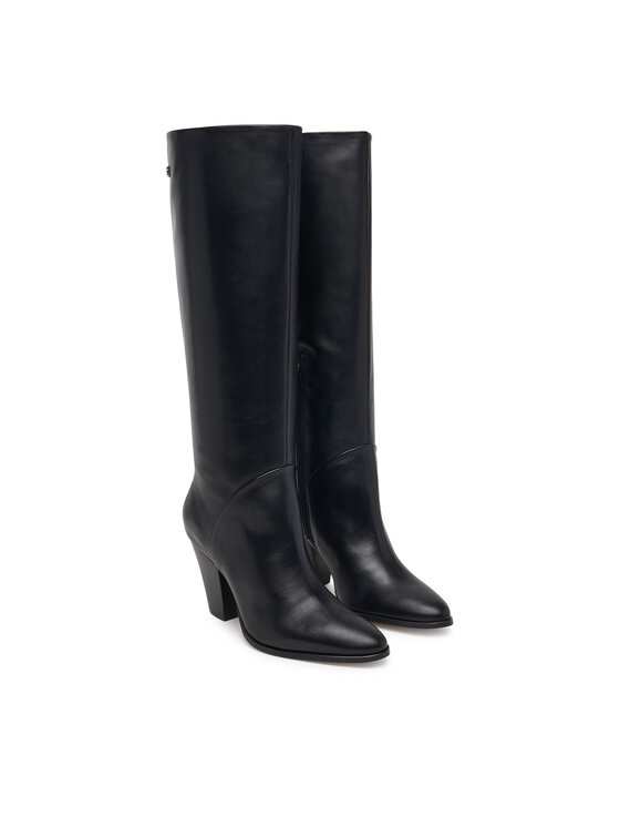 Tommy Hilfiger Tommy Hilfiger Ботуши Clean Tubular Knee Boot FW0FW09584 Черен