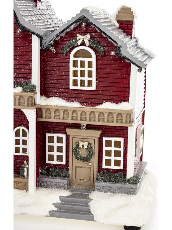 MIAhome MIAhome Dekoracja domek LED 28x25x143,5cm rodzinny FAMIGLIA Czerwony