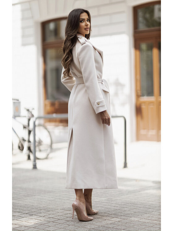 LilaLou LilaLou Płaszcz przejściowy LeLong Biały Regular Fit