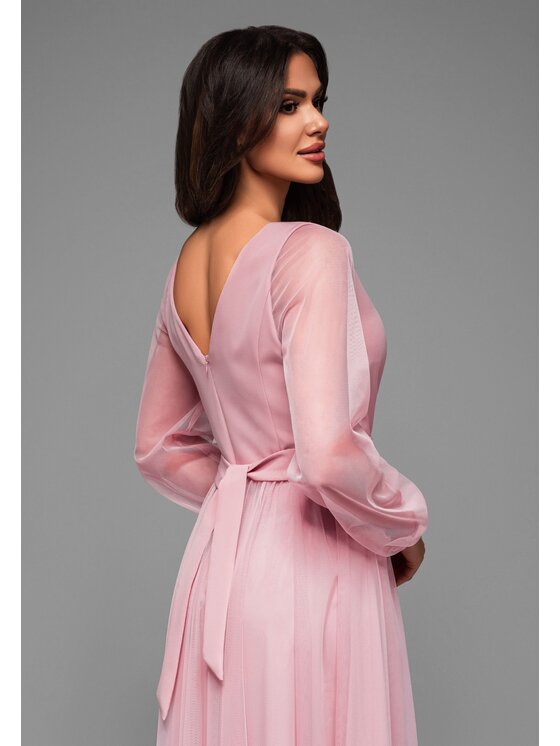 Ombre Ombre Sukienka wieczorowa LA-OM-DLR008 Różowy Regular Fit