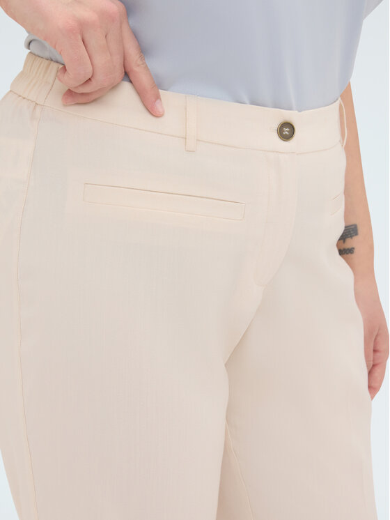 Fiorella Rubino Fiorella Rubino Spodnie materiałowe P037T005271N0V1 Kremowy Regular Fit