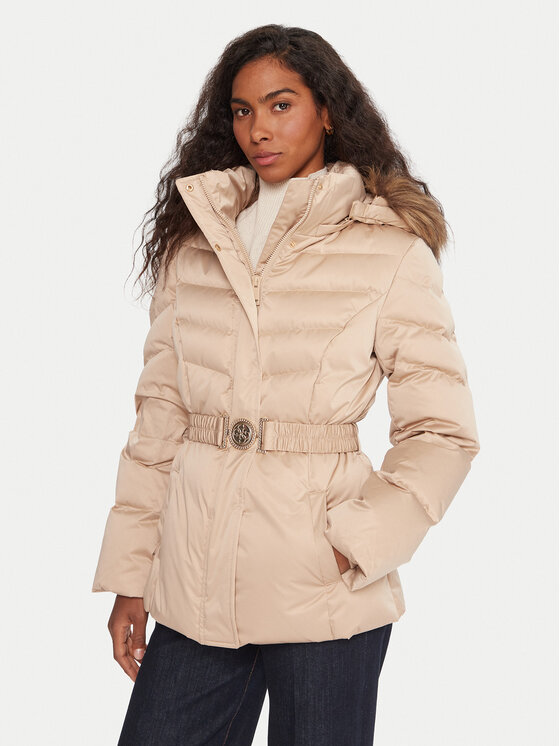 Guess Guess Geacă din puf W5BL31 W2802 Bej Regular Fit
