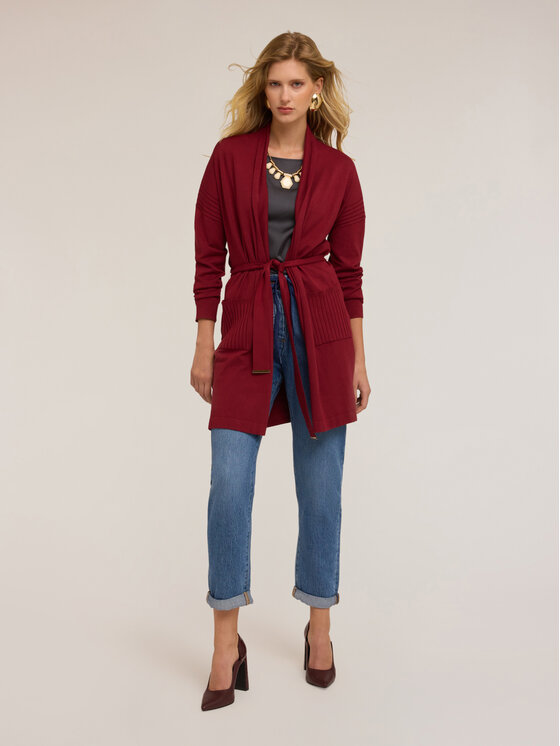 Motivi Motivi Sweter M418W003512N036 Bordowy Regular Fit