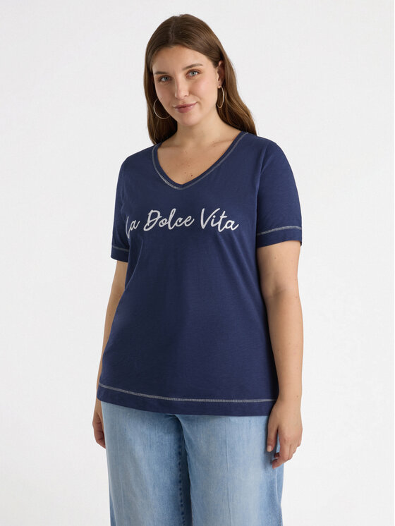 Fiorella Rubino Fiorella Rubino T-Shirt G124L008419N034 Niebieski Regular Fit