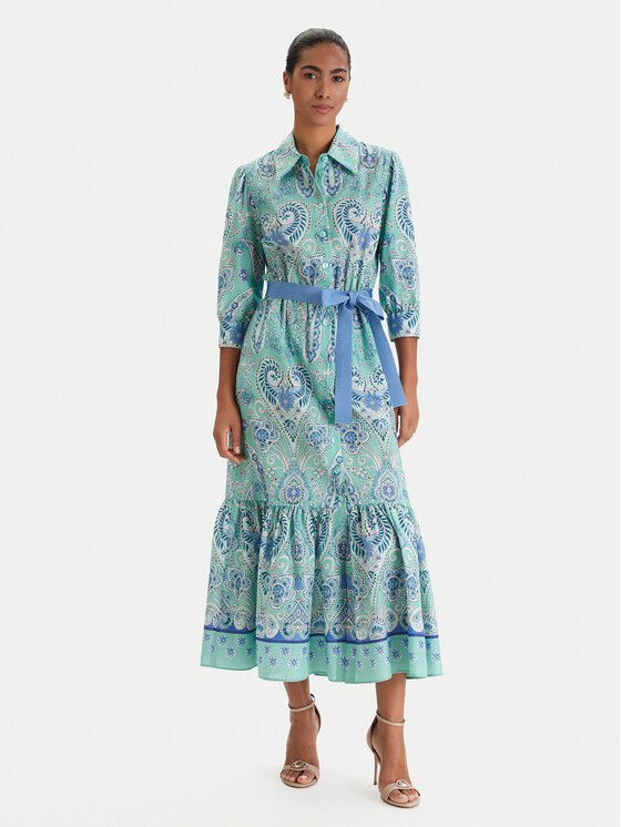 Luisa Spagnoli Luisa Spagnoli Krekla kleita Pampa 543211 Zaļš Regular Fit