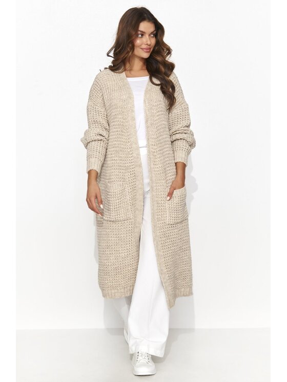 Makadamia Makadamia Sweter S176 Beżowy Loose Fit