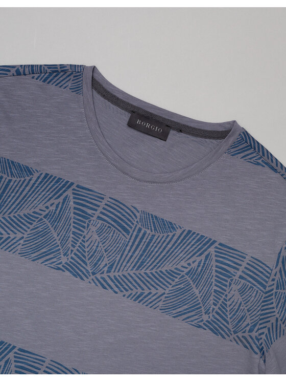 Borgio Borgio T-Shirt caltagirone Niebieski Super Slim Fit