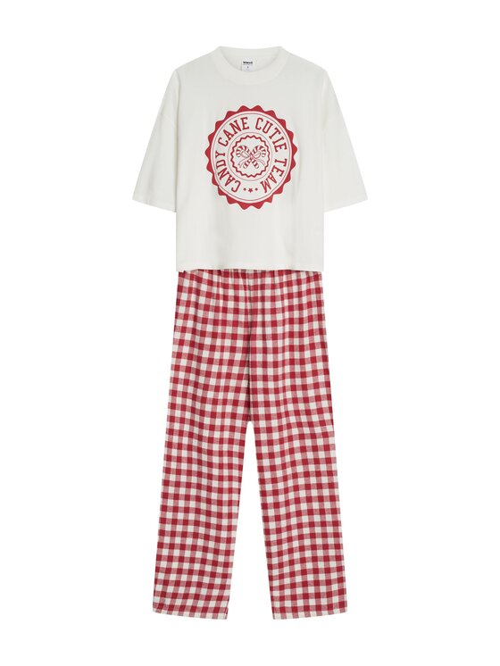 Esotiq Esotiq Piżama 46159 Biały Regular Fit