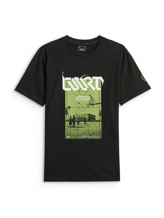 4F 4F T-Shirt FLUID EXPRESSIONS Czarny Regular Fit