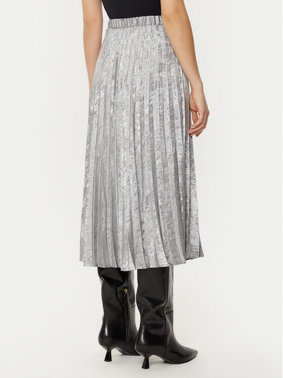 Gap Gap Plisovaná sukně 587128-00 Stříbrná Regular Fit