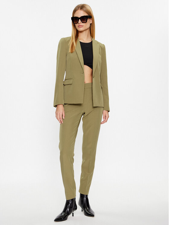 Bruuns Bazaar Bruuns Bazaar Medžiaginės kelnės Rubysus BBW3165  Žalia Slim Fit