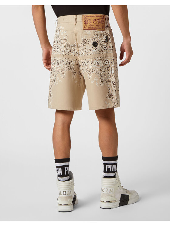 PHILIPP PLEIN PHILIPP PLEIN Džínové šortky 4395 Béžová Regular Fit