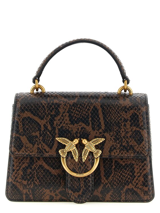 PINKO PINKO Torebka Brown Calfskin Hand Brązowy