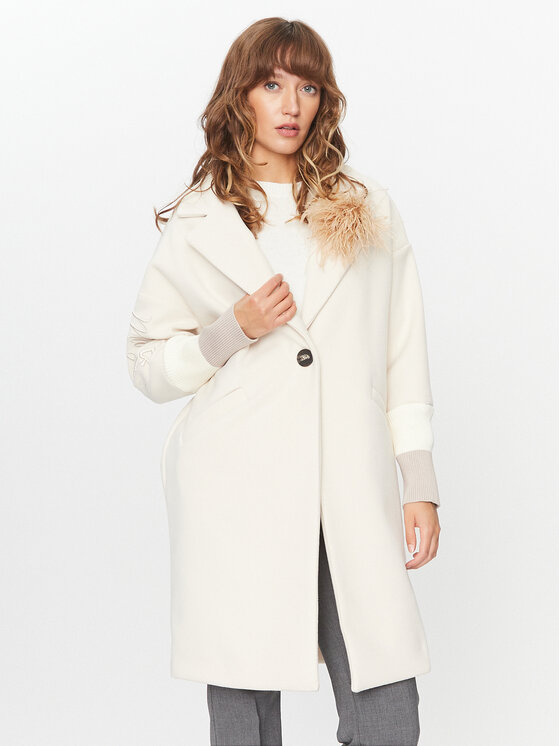 Maryley Maryley Παλτό μεταβατικό 23IB148/M11/5CVA Μπεζ Regular Fit