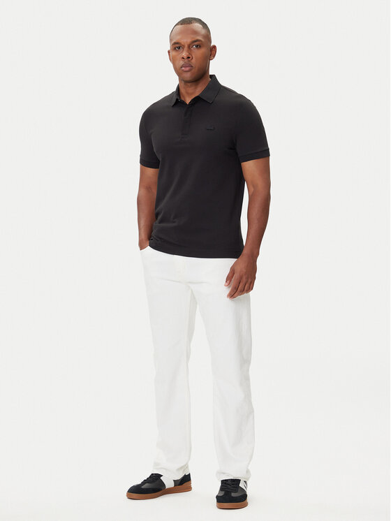 Lacoste Lacoste Тениска с яка и копчета PH5522 Черен Regular Fit
