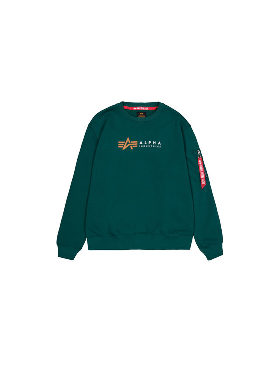 Alpha Industries Alpha Industries Bluza Alpha Label Sweatshirt Zielony Regular Fit