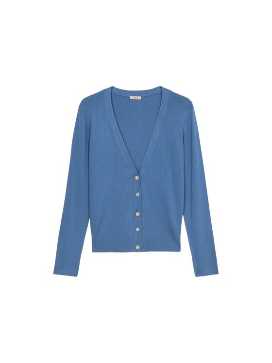 Oltre Oltre Cardigan M286J005020N0H4 Turchese Slim Fit