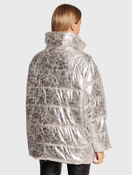 PINKO PINKO Giubbotto invernale Brunella 1 1G17Z5 A03G Argento Relaxed Fit