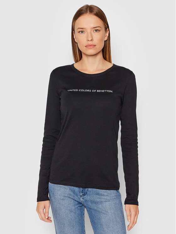 United Colors Of Benetton Bluză 3GA2E16G0 Negru Regular Fit