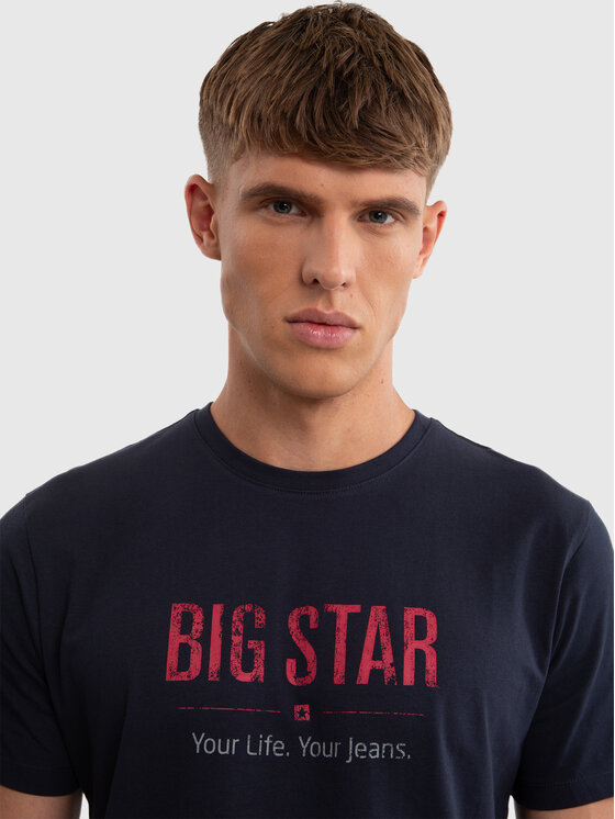 BIG STAR BIG STAR T-Shirt BRUNO Granatowy Basic Fit