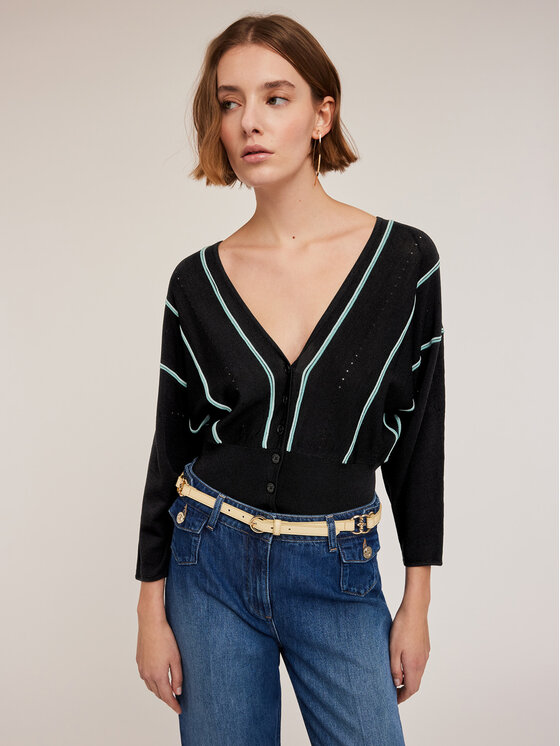 Motivi Motivi Cardigan M186W003227N0S5 Nero Regular Fit