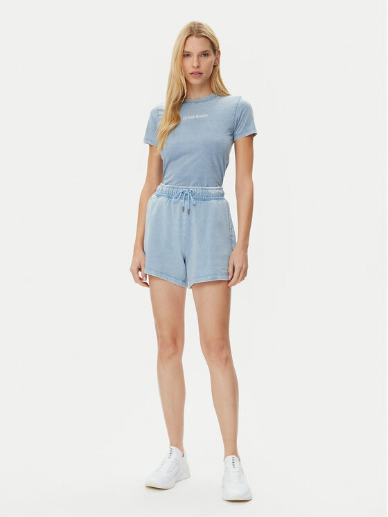 Guess Jeans Guess Jeans Szorty sportowe W5GD0N KCTJ1 Niebieski Relaxed Fit