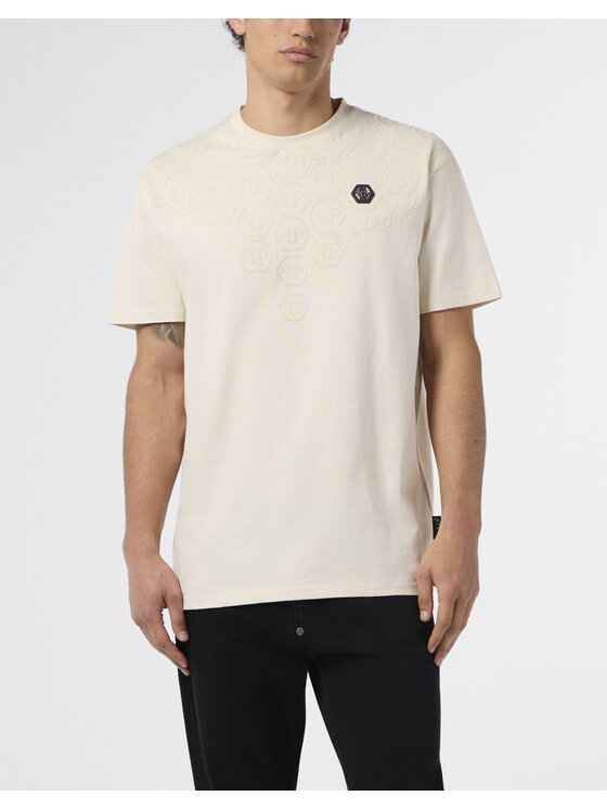 PHILIPP PLEIN PHILIPP PLEIN T-Shirt 29719 Beżowy Regular Fit