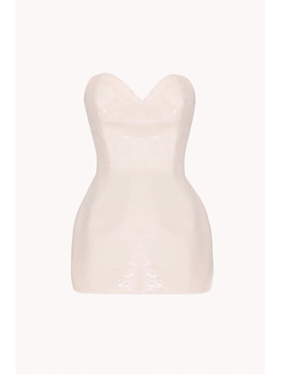 Epuzer Epuzer Sukienka wieczorowa Sequined corset Kremowy Standard Fit