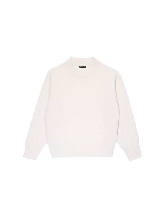 B SIDES B SIDES Sweter MERINO Biały Regular Fit