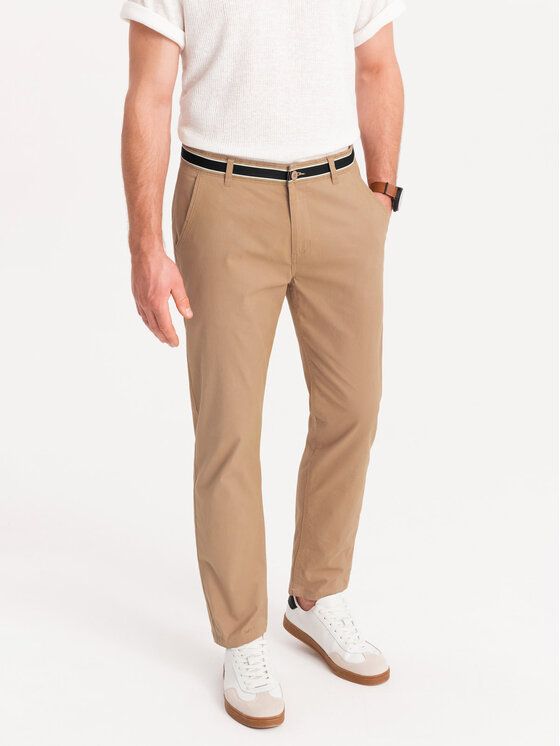 Ombre Ombre Chinosy OM-PACP-0118 Beżowy Regular Fit