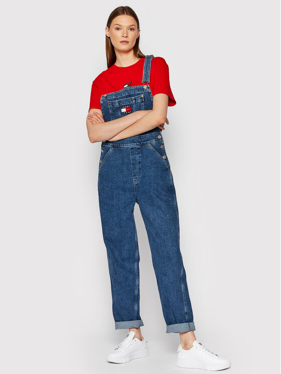 Tommy Jeans Marškinėliai Center Badge DW0DW10404 Raudona Regular Fit •  Modivo.lt