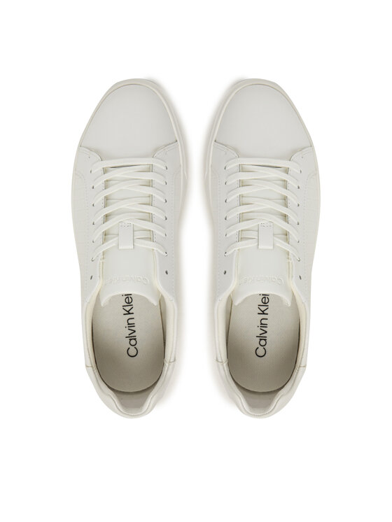 Calvin Klein Calvin Klein Laisvalaikio batai Low Pro Cups Lace Up Lth Aop HW0HW02817 Balta