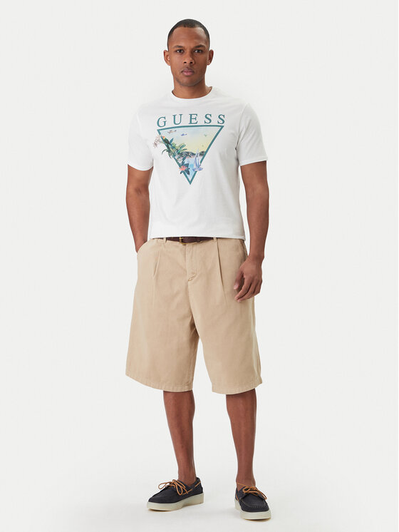 Guess Guess T-krekls M6GI49 K3584 Balts Reglan Fit