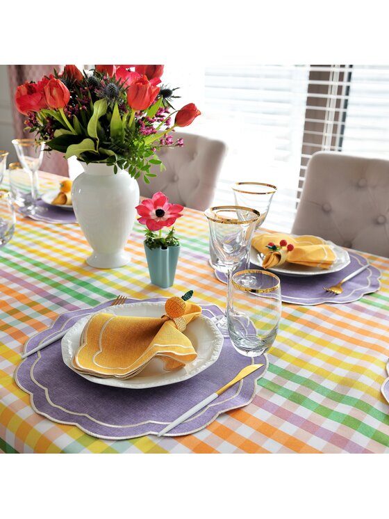 Roseberry Home Roseberry Home Obrączka na serwetki Rainbow Gingham Kolorowy