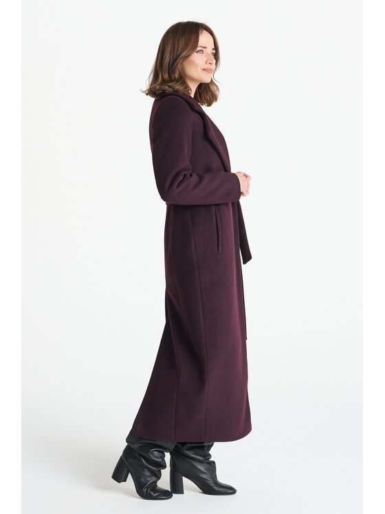Salme Salme Płaszcz wełniany Verona maxi Fioletowy Regular Fit