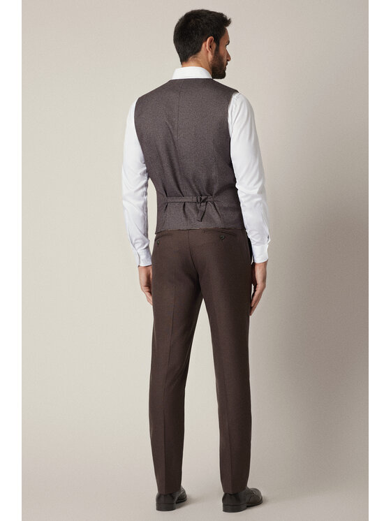 Lancerto Lancerto Kamizelka Bienno KA131225000001 Brązowy Slim Fit