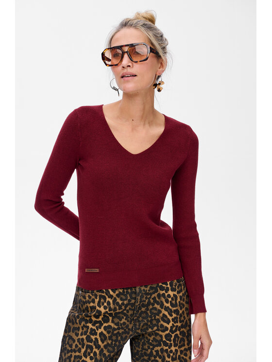 Sweter blue shadow, Czerwony, 6035