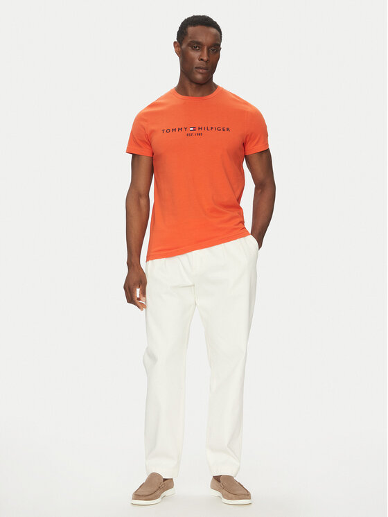 Tommy Hilfiger Tommy Hilfiger T-shirt Logo MW0MW11797 Arancione Slim Fit