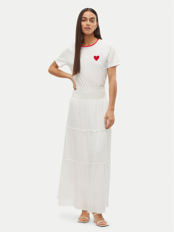 Vero Moda Vero Moda Maxi sukně Keeley 10316487 Bílá Regular Fit