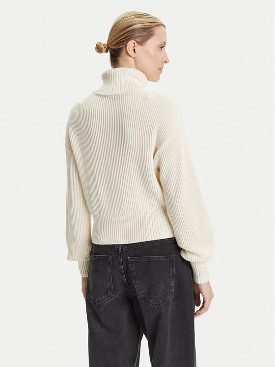 Calvin Klein Jeans Calvin Klein Jeans Rollkragenpullover LV047D349G Écru Loose Fit