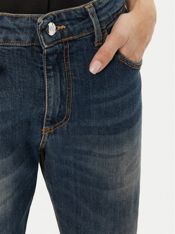 Rinascimento Rinascimento Jeans hlače CFC0120191003 Mornarsko modra Boyfriend Fit