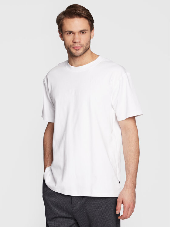 Solid Tricou Danton 21107307 Alb Boxy Fit