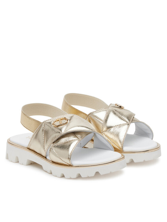 TWINSET TWINSET Sandale 251GCJ044 M Zlatna
