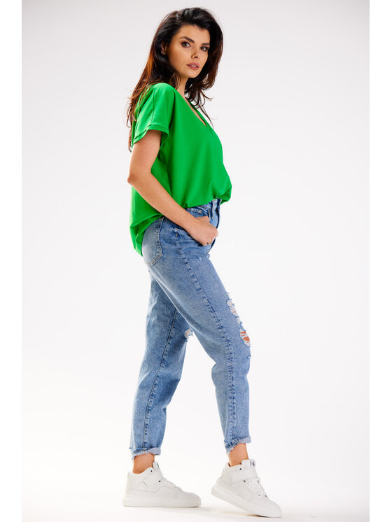 Infinite You Infinite You Bluzka M267 Zielony Basic Fit