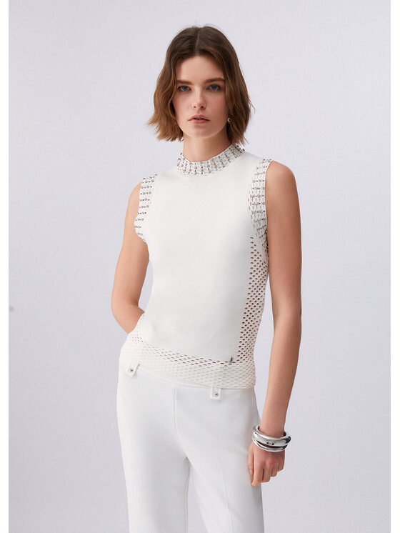 Liu Jo Liu Jo Maglione PA6027MS99EX0256 Bianco Slim Fit