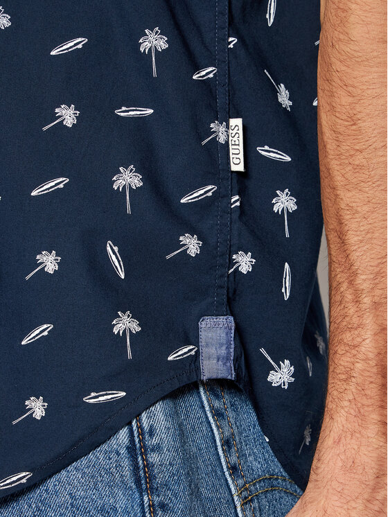 Camicia M1GH21 W8BX1 Blu scuro Slim Fit