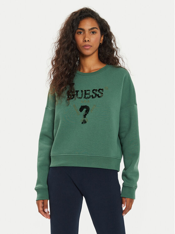 Guess Guess Суитшърт V4BQ11 KCHX0 Зелен Regular Fit
